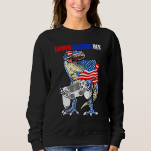 Sudadera Videojuego 4 De Julio T Rex Dinosaur Amerisaurus