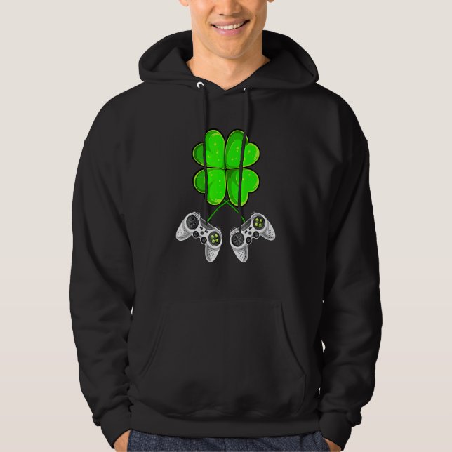 Sudadera Videojuego de amor Shamrock Love en el Día de San  (Anverso)