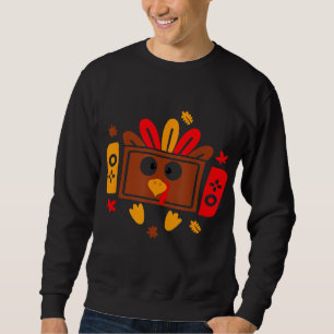 Sudadera Videojuegos Día de Acción de Gracias Jugador Turco