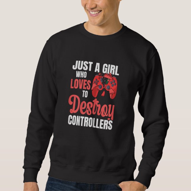 Sudadera Videojuegos Para Una Chica De Control Nerd (Anverso)