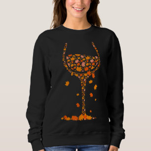 Sudadera Vidrio de hoja de arce de vino otoño otoño otoño b