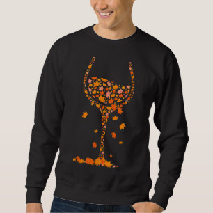 Sudadera Vidrio de hoja de arce de vino otoño otoño otoño b