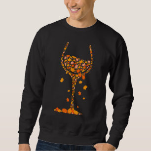 Sudadera Vidrio De La Hoja De Maple De Vino Tomo De Vino De