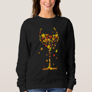 Sudadera Vidrio De La Hoja De Maple De Vino Tomo De Vino De