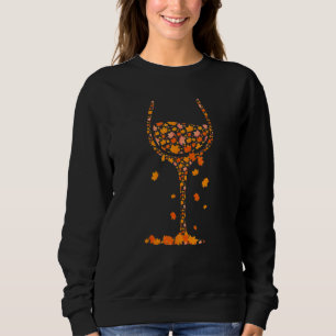 Sudadera Vidrio De La Hoja De Maple De Vino Tomo De Vino De