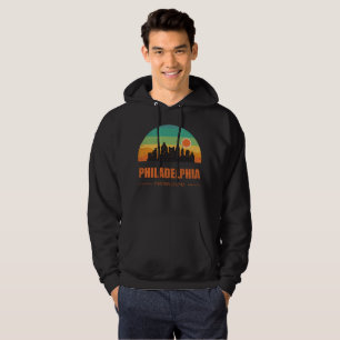 Sudadera Vieja Filadelfia City Skyline Retro Sunset