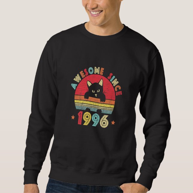 Sudadera Viejo 26º cumpleaños increíble desde 1996 Gato ret (Anverso)