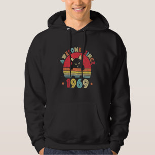 Sudadera Viejo 53 cumpleaños increíble desde 1969 gato retr
