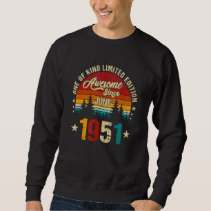 Sudadera Viejo 71º cumpleaños increíble desde junio de 1951