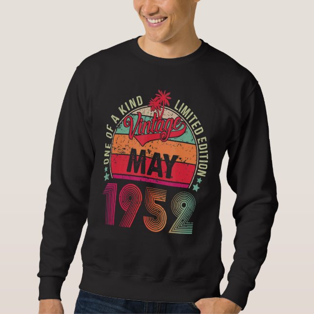 Sudadera Viejo cumpleaños número 70 desde mayo de 1952 (Anverso)