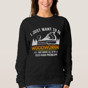 Sudadera Viejo Hombre Trabajando En Telas De Madera Que Qui