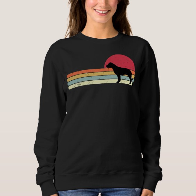 Sudadera Viejo Sunset Pitbull Silhouette estilo retro Perro (Anverso)