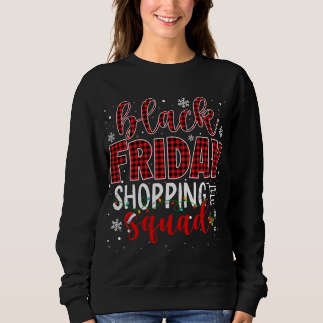Sudadera Viernes Escuadrón de compras Santa Plaid Family Bl (Anverso)