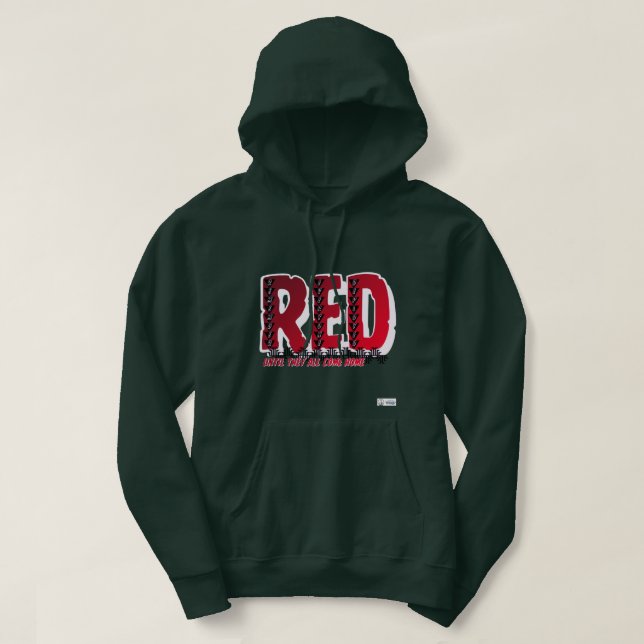 Sudadera Viernes Rojo Tribal Hoodie - Honor a nuestro despl (Diseño del anverso)