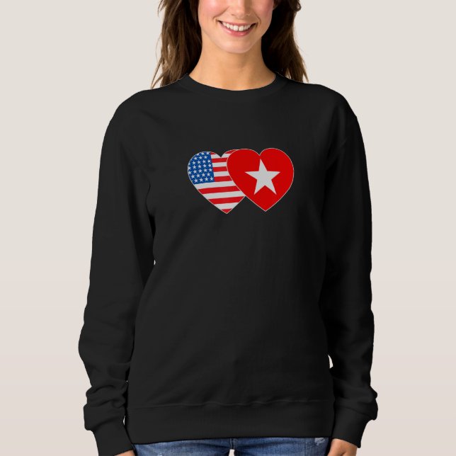 Sudadera Vietnam&USA Flag Twin Heart for Vietnamian America (Anverso)