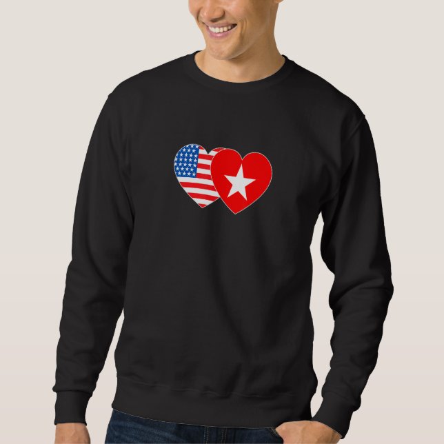 Sudadera Vietnam&USA Flag Twin Heart for Vietnamian America (Anverso)