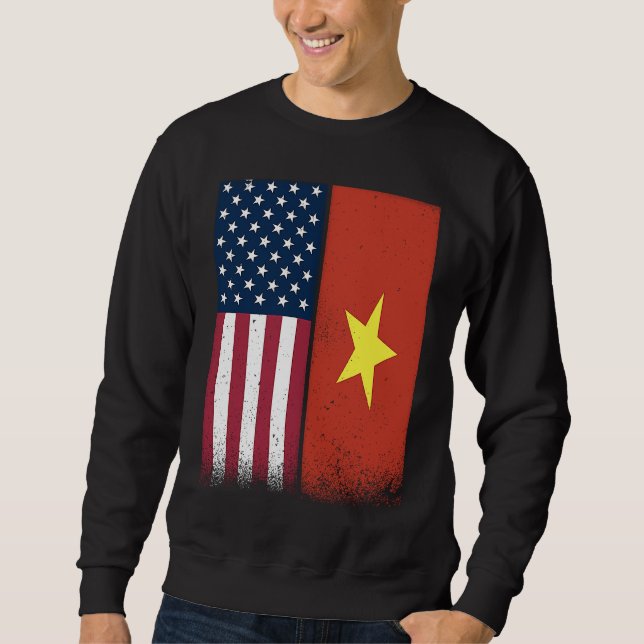 Sudadera Vietnam  Vietnamese American Flags Proud USA Vietn (Anverso)