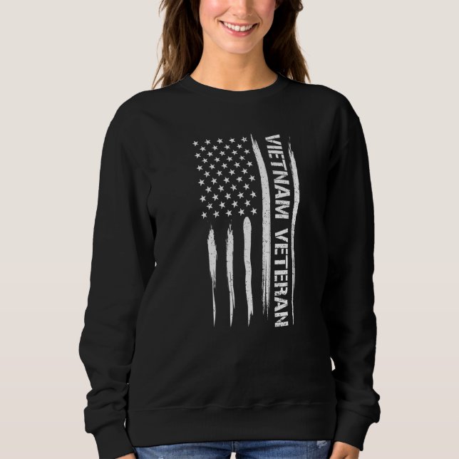 Sudadera Vietnam War Vietnam Veteran - American Flag Premiu (Anverso)