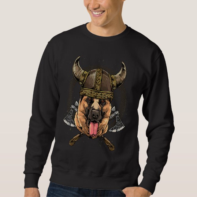 Sudadera Viking German Shepherd Renaissance Norse Pagan Val (Anverso)