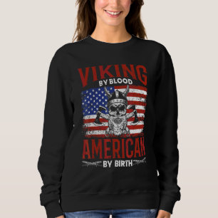 Sudadera Viking Patriótico Gráfico De La Bandera De Usa Muj