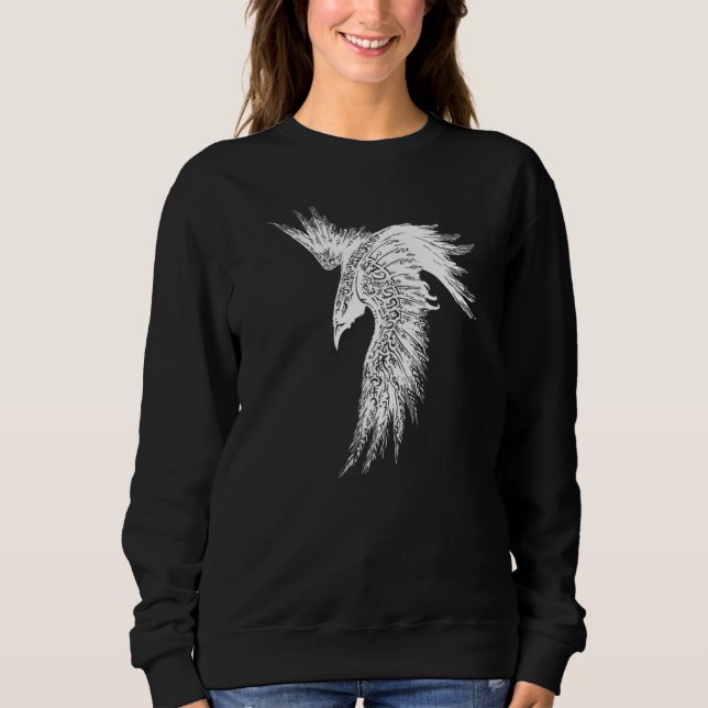 Sudadera Viking Raven Norse Mythology Hermosos Símbolos (Anverso)
