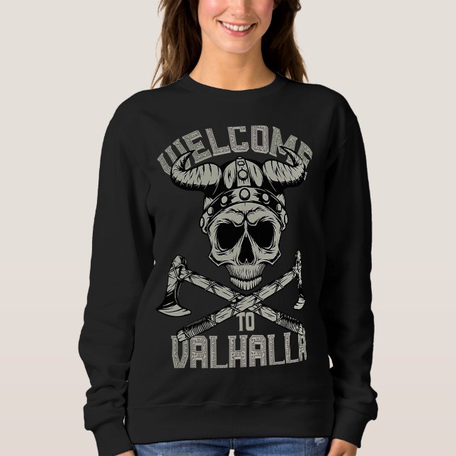 Sudadera Vikings Welcome to Valhalla for Viking Northmen (Anverso)
