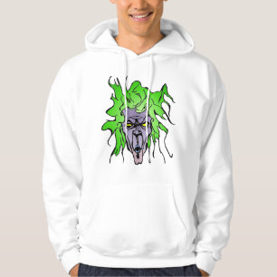 Sudadera Villano de cómic con cabello verde y piel púrpura