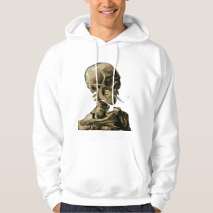 Sudadera Vincent van Gogh - Calavera con cigarrillo en llam