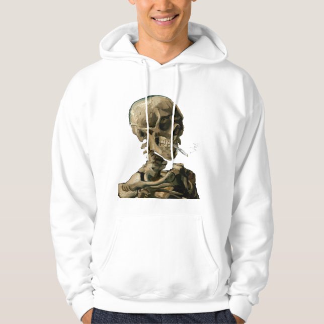 Sudadera Vincent van Gogh - Calavera con cigarrillo en llam (Anverso)