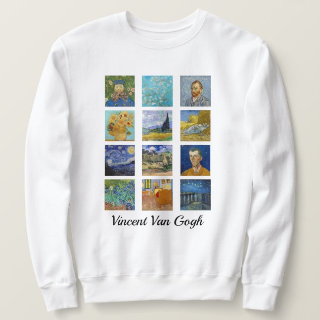 Sudadera Vincent Van Gogh - Cuadrícula de obras maestras (Anverso del diseño)