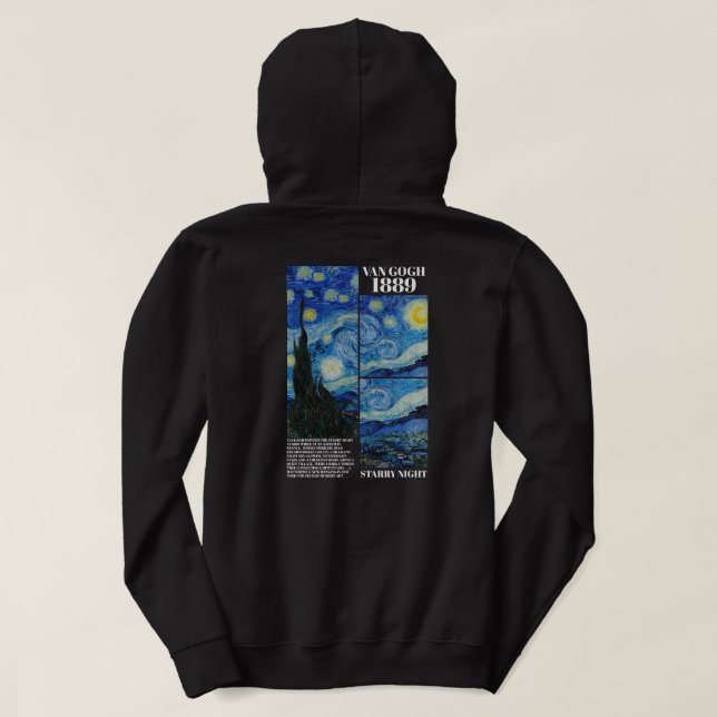 Sudadera Vincent Van Gogh Starry Night 1889 Art  (Reverso del diseño)