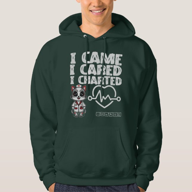 Sudadera Vine, Me Preocupaba, Charlé - Gato De Enfermería (Anverso)