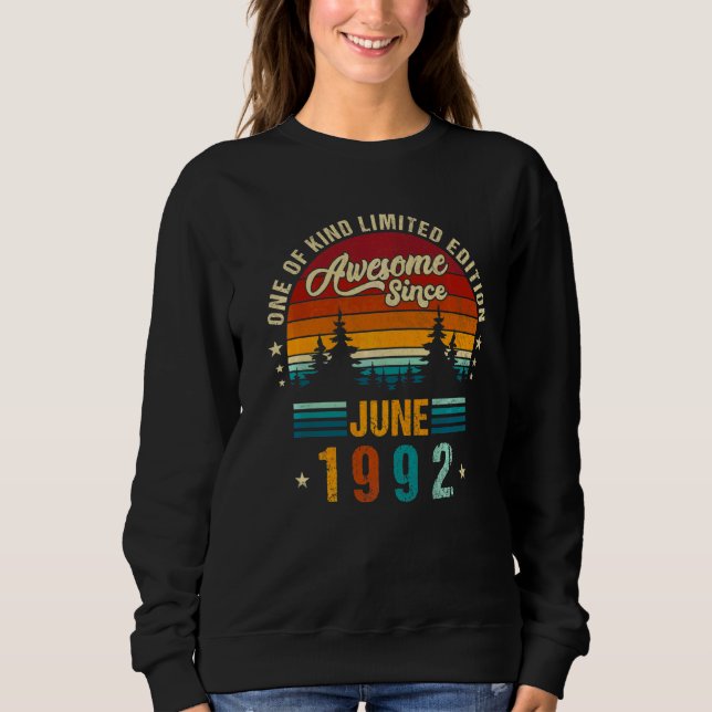 Sudadera Viñeta 30 cumpleaños increíble desde junio de 1992 (Anverso)