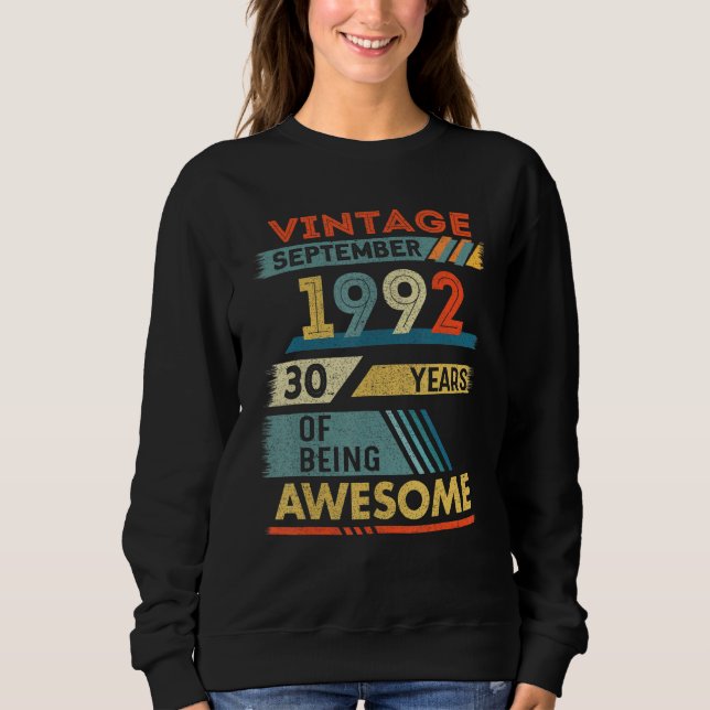 Sudadera Viñeta de cumpleaños 30 años Septiembre de 1992 (Anverso)