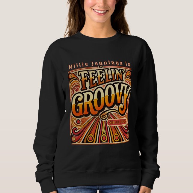 Sudadera Viñeta Retro 70 personalizada de Feelin Groovy (Anverso)