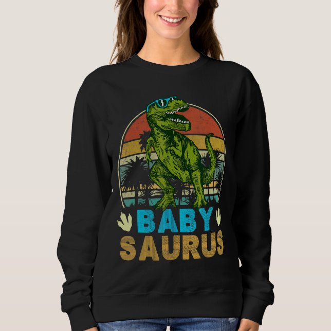 Sudadera Viñeta Retro Babysaurus Dinosaur Trex (Anverso)