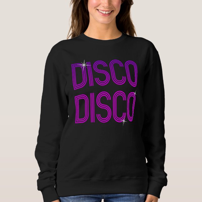 Sudadera Viñeta retro disco disco disco 70 familia Fiesta D (Anverso)