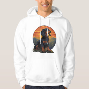 Sudadera Viñeta retro haitiana de amante de mascotas Dachsh