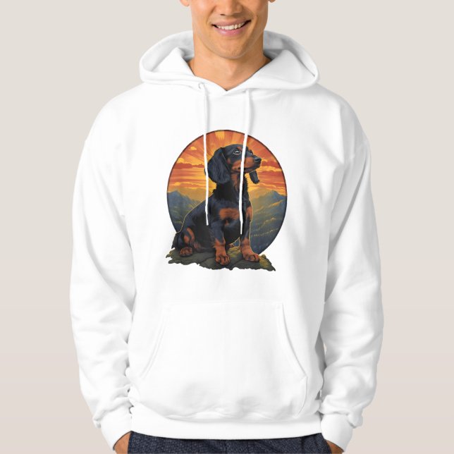 Sudadera Viñeta retro haitiana de amante de mascotas Dachsh (Anverso)