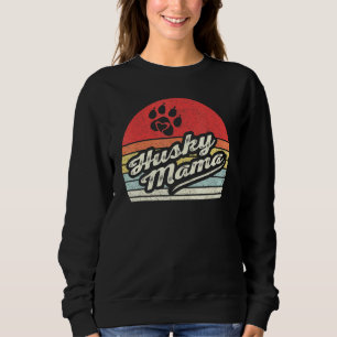 Sudadera Viñeta Retro Husky Mama Siberian Husky Dueño