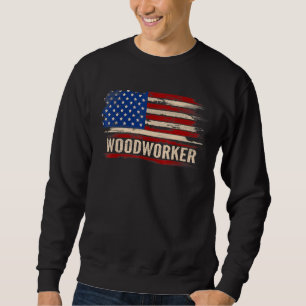 Sudadera Viñeta Woodworker Bandera Americana Woodworkinglog
