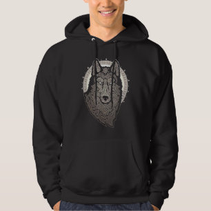 Sudadera Vino nórdico Yggdrasil Wolf Rune Valknut