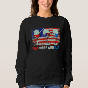 Sudadera Vino Rojo Y Azul 4 De Julio América Azul Blanco Ro