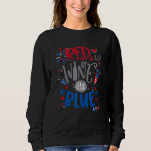 Sudadera Vino Rojo Y Azul 4 De Julio Vino Rojo Azul Gla