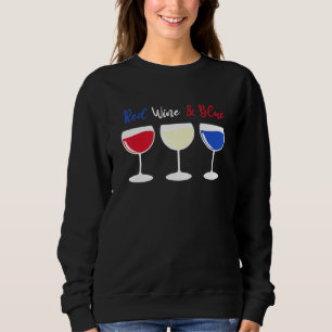 Sudadera Vino Rojo y Mujeres Azules 4 de Julio Beber Tee
