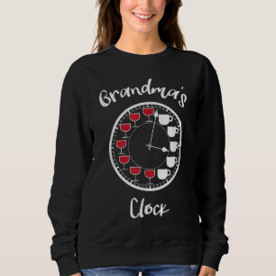 Sudadera Vino y café divertidos para las mujeres - Reloj de