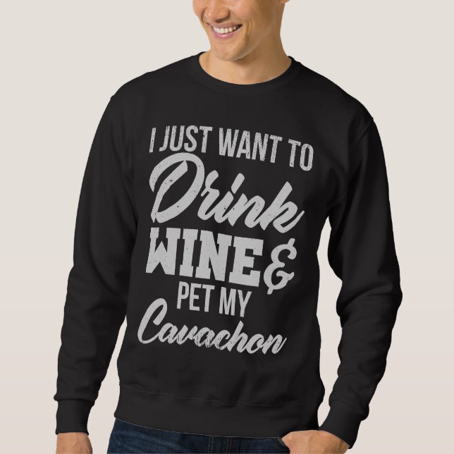 Sudadera Vino Y Cavachon Mamá Perro (Anverso)