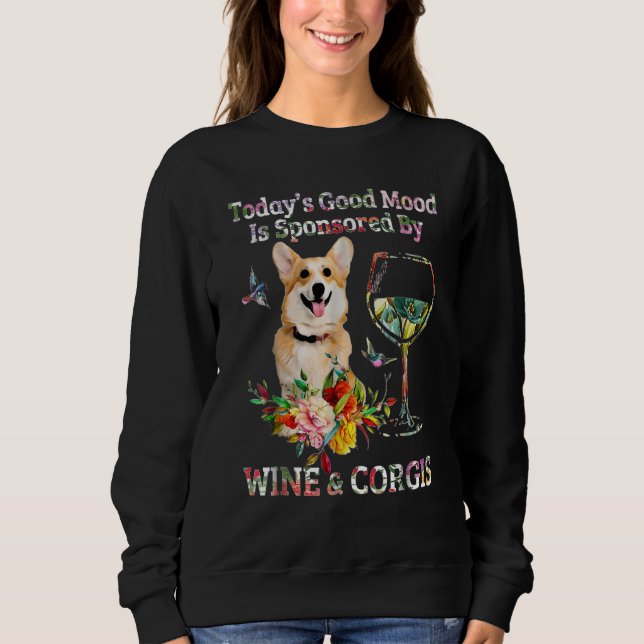 Sudadera Vino y Corgis (Anverso)