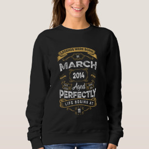 Sudadera Vintage 11th Birthday Legends Nacieron El 2 De Mar