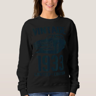 Sudadera Vintage 1933 89th Birthday Classic Car